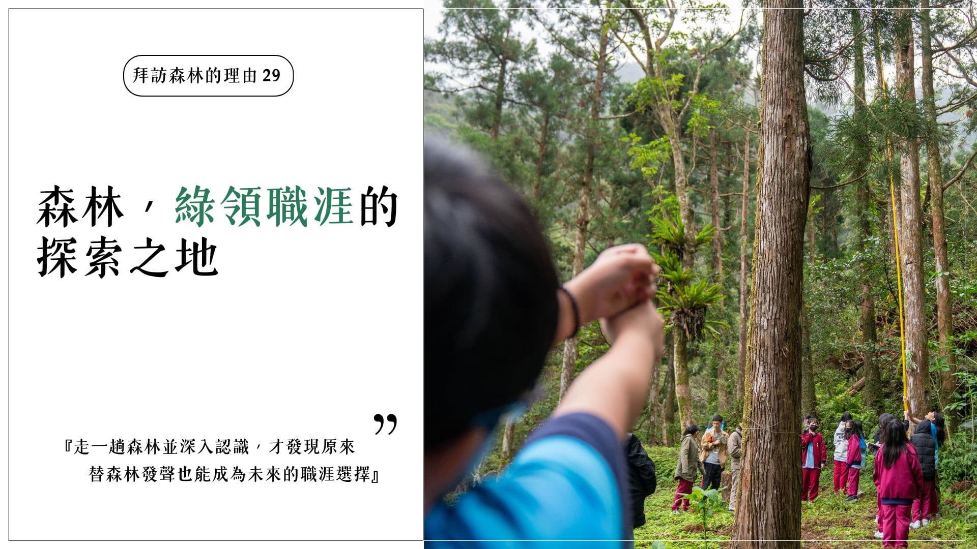 【拜訪森林的理由】森林，綠領職涯的探索之地